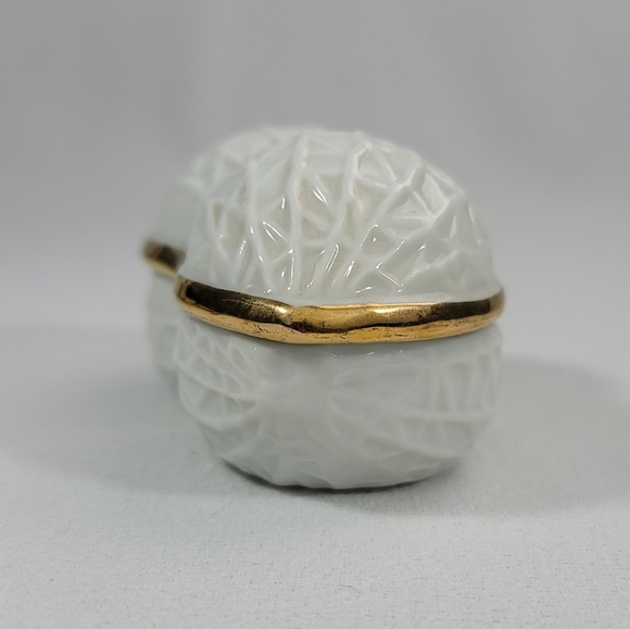 Vtg Enesco Japan Peanut Shaped Ceramic Trinket Container - Picture 5 of 12